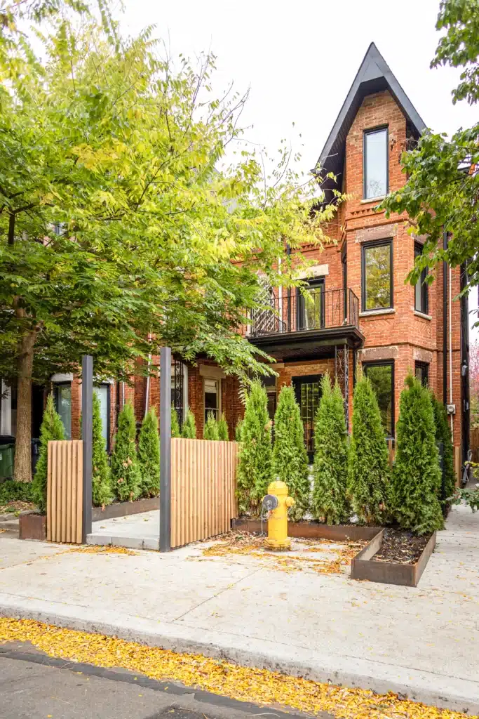 Exterior image of a home walkway and landscaping